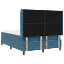 Box spring seng med LED-lysstrimler Blå 160 x 200 cm Fløjl