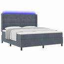 Box spring seng med madras med LED Mørkegrå 180 x 200 cm Fløjl
