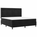 Box spring seng med LED-lysstrimler Sort 180 x 200 cm Fløjl