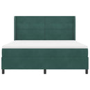 Box spring seng med hovedgærde Mørkegrøn 180 x 200 cm Fløjl