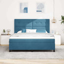 Box spring seng med LED-lysstrimler Blå 180 x 200 cm Fløjl