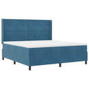 Box spring seng med LED-lysstrimler Blå 180 x 200 cm Fløjl