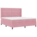Box spring seng med madras med LED Lyserød 180 x 200 cm Fløjl