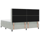 Box spring seng med madras med LED Lysegrå 200 x 200 cm Fløjl