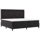 Box spring seng med LED-lysstrimler Sort 200 x 200 cm Fløjl