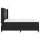 Box spring seng med LED-lysstrimler Sort 200 x 200 cm Fløjl