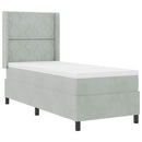 Box spring seng med LED-lysstrimler Lysegrå 80 x 200 cm Fløjl