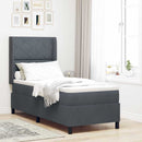 Box spring seng med LED-lysstrimler Mørkegrå 80 x 200 cm Fløjl