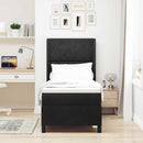 Box spring seng med LED-lysstrimler Sort 80 x 200 cm Fløjl