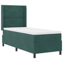 Box spring seng med LED-lysstrimler Mørkegrøn 80 x 200 cm Fløjl