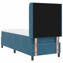 Box spring seng med LED-lysstrimler Blå 80 x 200 cm Fløjl