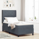 Box spring seng med LED-lysstrimler Mørkegrå 90 x 190 cm Fløjl