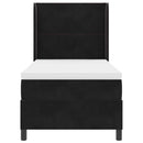 Box spring seng med LED-lysstrimler Sort 90 x 190 cm Fløjl