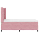 Box spring seng med LED-lysstrimler Lyserød 90 x 190 cm Fløjl