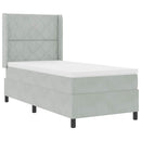 Box spring seng med LED-lysstrimler Lysegrå 100 x 200 cm Fløjl