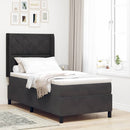 Box spring seng med LED-lysstrimler Sort 100 x 200 cm Fløjl