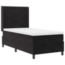 Box spring seng med LED-lysstrimler Sort 100 x 200 cm Fløjl