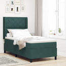 Box spring seng med hovedgærde Mørkegrøn 100 x 200 cm Fløjl
