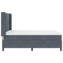 Box spring seng med LED-lysstrimler Mørkegrå 140 x 200 cm Fløjl