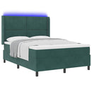 Box spring seng med hovedgærde Mørkegrøn 140 x 200 cm Fløjl