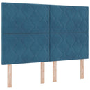 Box spring seng med LED-lysstrimler Blå 140 x 200 cm Fløjl