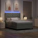 Box spring seng med LED-lysstrimler Lysegrå 160 x 200 cm Fløjl