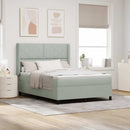 Box spring seng med LED-lysstrimler Lysegrå 160 x 200 cm Fløjl