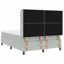 Box spring seng med LED-lysstrimler Lysegrå 160 x 200 cm Fløjl