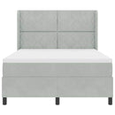 Box spring seng med LED-lysstrimler Lysegrå 160 x 200 cm Fløjl