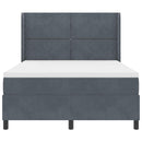 Box spring seng med LED-lysstrimler Mørkegrå 160 x 200 cm Fløjl