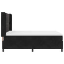 Box spring seng med LED-lysstrimler Sort 160 x 200 cm Fløjl