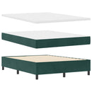 Box spring seng med hovedgærde Mørkegrøn 160 x 200 cm Fløjl