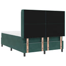 Box spring seng med hovedgærde Mørkegrøn 160 x 200 cm Fløjl
