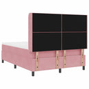 Box spring seng med LED-lysstrimler Lyserød 160 x 200 cm Fløjl