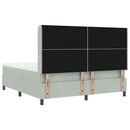 Box spring seng med madras med LED Lysegrå 180 x 200 cm Fløjl