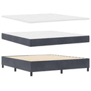 Box spring seng med LED-lysstrimler Mørkegrå 180 x 200 cm Fløjl