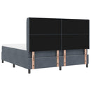 Box spring seng med LED-lysstrimler Mørkegrå 180 x 200 cm Fløjl