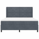 Box spring seng med LED-lysstrimler Mørkegrå 180 x 200 cm Fløjl