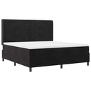 Box spring seng med LED-lysstrimler Sort 180 x 200 cm Fløjl