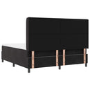 Box spring seng med LED-lysstrimler Sort 180 x 200 cm Fløjl