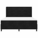 Box spring seng med LED-lysstrimler Sort 180 x 200 cm Fløjl