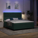 Box spring seng med hovedgærde Mørkegrøn 180 x 200 cm Fløjl