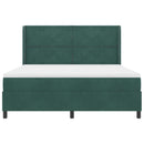Box spring seng med hovedgærde Mørkegrøn 180 x 200 cm Fløjl