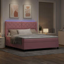 Box spring seng med madras med LED Lyserød 180 x 200 cm Fløjl