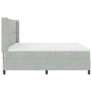 Box spring seng med LED-lysstrimler Lysegrå 200 x 200 cm Fløjl