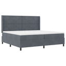 Box spring seng med LED-lysstrimler Mørkegrå 200 x 200 cm Fløjl