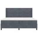 Box spring seng med LED-lysstrimler Mørkegrå 200 x 200 cm Fløjl
