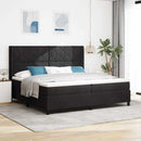 Box spring seng med LED-lysstrimler Sort 200 x 200 cm Fløjl