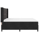 Box spring seng med LED-lysstrimler Sort 200 x 200 cm Fløjl
