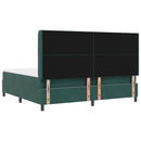 Box spring seng med hovedgærde Mørkegrøn 200 x 200 cm Fløjl